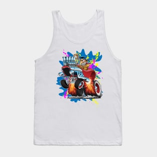 Funny Hot Rod Car Cartoon Tank Top